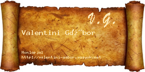 Valentini Gábor névjegykártya