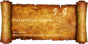 Valentini Gábor névjegykártya